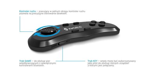 4World Uniwersalny Pilot Bluetooth, Gamepad BT, System: IOS, Android na Arena.pl
