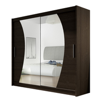 Szafa przesuwna Bega IX z lustrem 180cm - pojemna garderoba - CHOCO