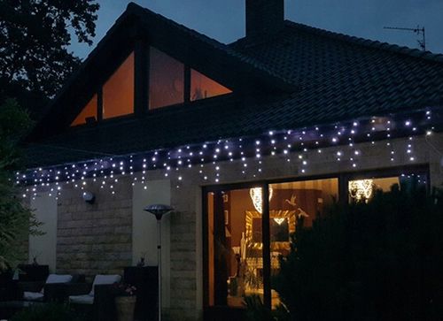 Lampki SOPLE Zewnętrzne GRUBE 100 LED 4,25m ZIMNE BIAŁE + FLASH + Gniazdo na Arena.pl