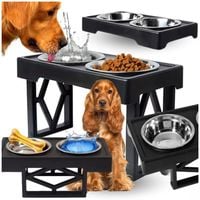 2x miska dla psa kota stojak stolik regulowana duża metalowa antypoślizgowa