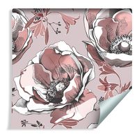 Tapeta Piękne Zawilce Kwiaty Liście do Sypialni