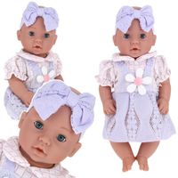 Lalka Bobas w Sukience Laleczka Przytulanka Siedzi Zamyka Oczy 38 cm