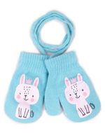 Rękawiczki dziewczęce jednopalczaste ze sznurkiem króliczek YOCLUB