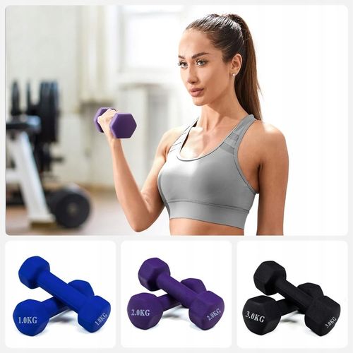 Zestaw hantli do ćwiczeń hantle hantelki ciężarki fitness stojak 1/2/3KG 12 na Arena.pl