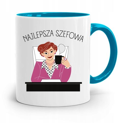 Kubek Błękitny Dla Szefa Najlepsza Szefowa Prezent Z Nadrukiem Ze Zdjęciem na Arena.pl