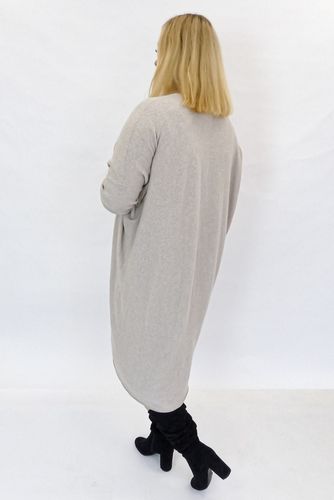 Beżowa Luźna Sukienka Oversize Midi UNI na Arena.pl