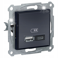 GNIAZD ŁADOWARKA USB A+C SCHNEIDER ASFORA ANTRACYT