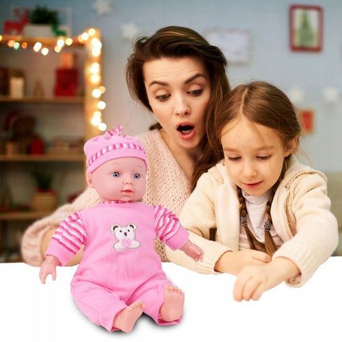 LALKA BOBAS W ŚPIOSZKACH MÓWI ŚMIEJE SIĘ 34CM MIĘKKA ŚLICZNA UBRANKO CZAPKA na Arena.pl