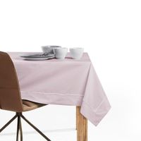Obrus bawełniany mankiet i lamówka PURE 140X260 Pudrowy Róż DecoKing