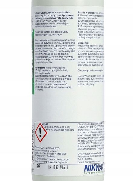 Środek do prania Nikwax Down Wash Direct 300 ml zdjęcie 4