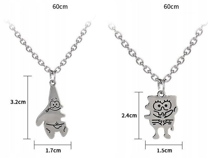 Naszyjniki Srebrny dla Przyjaciół Przyjaciółek BEST FRIENDS SpongeBob zdjęcie 5