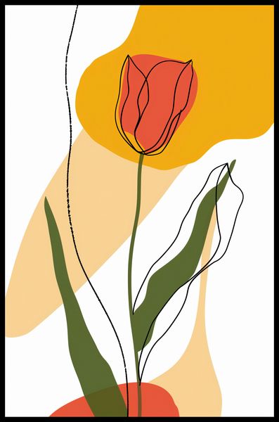 Plakat 53x81cm Przerysowany Tulipan zdjęcie 2