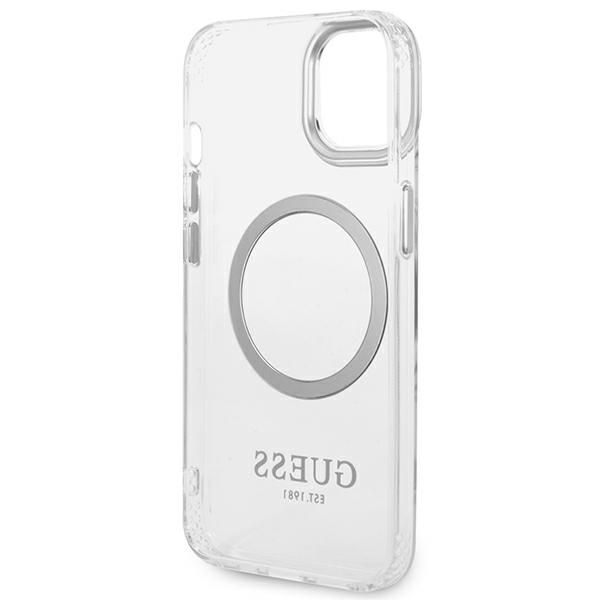 Etui Guess do iPhone 15, iPhone 14, iPhone 13, Srebrny, MagSafe zdjęcie 7
