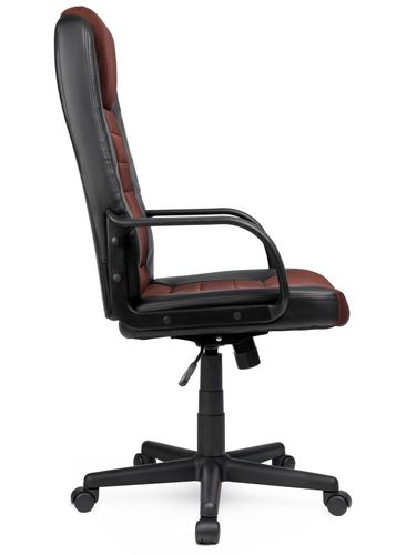 Skórzany fotel z mikrosiatką Sofotel 518B czarno-brązowy na Arena.pl