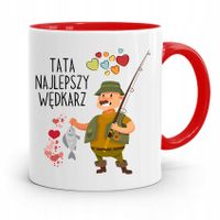 Kubek Czerwony Wędkarza Taka Najlepszy Wędkarz Z Nadrukiem Ze Zdjęciem