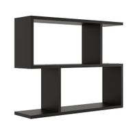Geometryczna półka wisząca, regał, 70x18x55 cm, czarny, mat | TYLETEGOTU