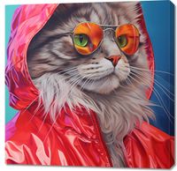 Obraz 90x90cm Kot w Stylu