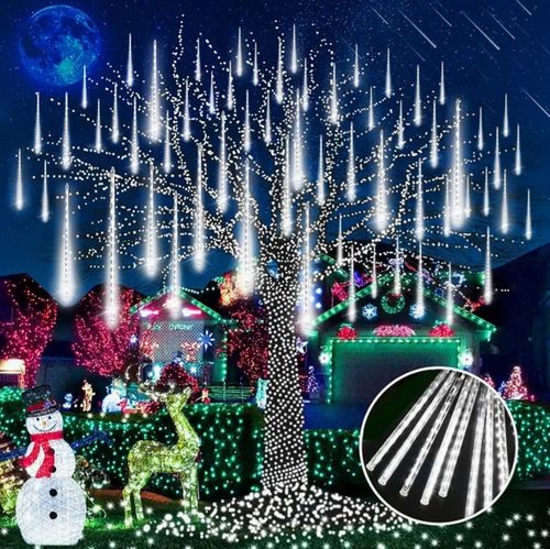 LAMPKI SOPLE ZEWNĘTRZNE CHOINKOWE METEORYT 360 LED ZIMNE 50 CM 10 SZT na Arena.pl