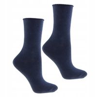 Bezuciskowe Zdrowotne Skarpetki Granat Bawełniane Damskie MORAJ PARA 35-38