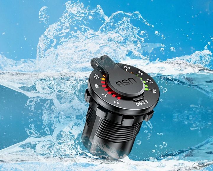 ŁADOWARKA SAMOCHÓD 2x USB 4.8A WOLTOMIERZ MIERNIK zdjęcie 13