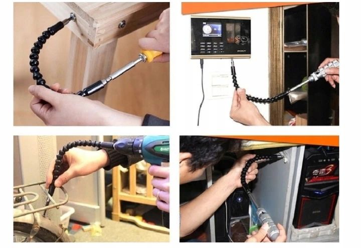 ELASTYCZNA PRZEDŁUŻKA DO BITÓW WKRĘTARKI WIERTARKI 1/4" 30cm GIĘTKA MOCNA zdjęcie 2