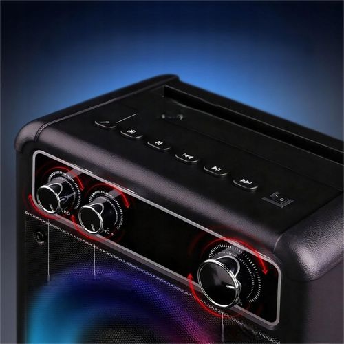 Karaoke Zestaw Bluetooth Głośnik Bezprzewodowy Dwa Mikrofony Światła Led na Arena.pl