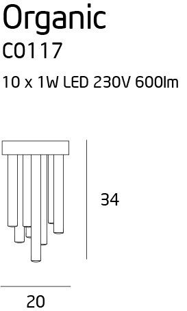 Plafon LED ORGANIC CHROM mały C0117 - MaxLight na Arena.pl