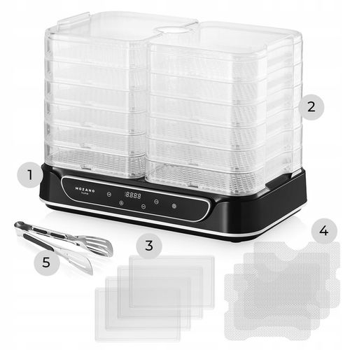 DUŻA SUSZARKA DO GRZYBÓW OWOCÓW WARZYW ZIÓŁ 6 SIT MOCNA 550W ZESTAW na Arena.pl