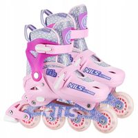 Rolki Regulowane Łyżworolki Rekreacyjne Dziecięce Różowe Nils Extreme