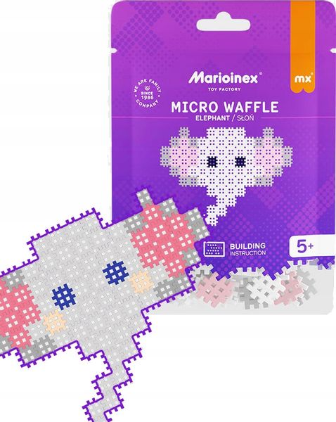 Marioinex Micro Waffle 80 elementów SŁOŃ - obraz puzzle zdjęcie 1