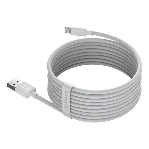 Kabel USB do Lightning Baseus Simple Wisdom, 2.4A, 1.5m (biały) 2szt. zdjęcie 3