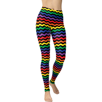Damskie Legginsy Sportowe Casual Lata 80 Tęczowe Wzorzyste Kolorowe S-L
