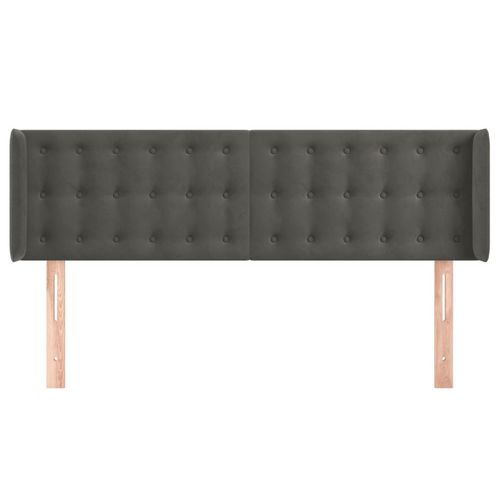 Zagłówek uszak, ciemnoszary, 147x16x78/88 cm, aksamit na Arena.pl