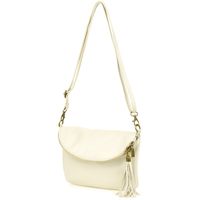 Ecru Torebka Damska Skóra Naturalna Listonoszka Klapa B75