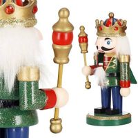 Dziadek do orzechów 15,5 cm z batutą, drewniany żołnierzyk multikolor, figurka świąteczna