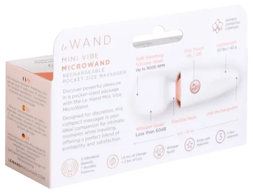 le wand mini microwand white - kompaktowy masażer, 7 trybow, usb na Arena.pl