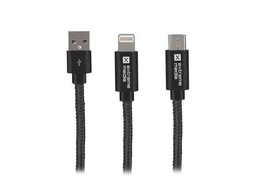 NATEC Kabel micro USB, Lightning - USB-A M/M 1m combo czarny na Arena.pl