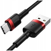 2 x Kabel USB-C Baseus Cafule 2m Wytrzymały Szybkie Ładowanie 2A Czerwono-C