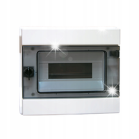 ROZDZIELNICA HERMETYCZNA RH-8 1x8 IP65 DRZWI TRANSPARENTNE 260x260x138mm