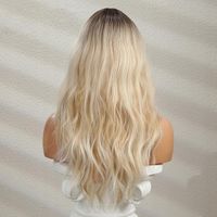 Peruka Damska Peruki Ombre Blond Kręcony Włosy Długie+ Wig Cap