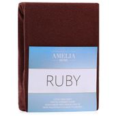 Prześcieradło RUBY styl klasyczny frotte z gumką 120x200 brązowy AmeliaHome