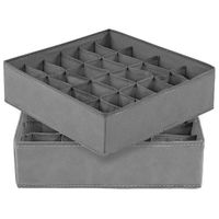 Organizer na bieliznę 24 przegródki zestaw 2 szt. do szuflady szary