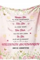 Koc na 60 urodziny dla kobiety miękki kocyk prezentowy 130x150 cm różowy