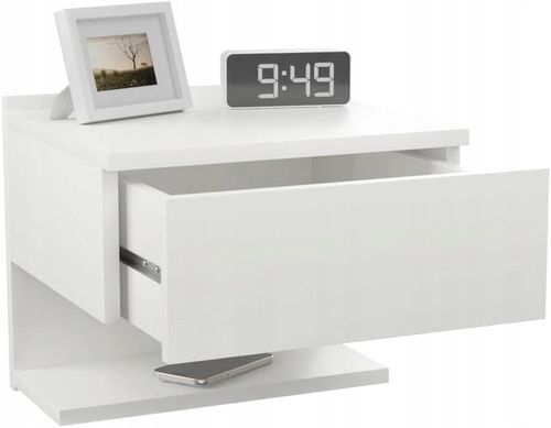 SZAFKA NOCNA WISZĄCA BIAŁA NAKASTLIK SZUFLADA PÓŁKA 35x32cm PRODUKT na Arena.pl