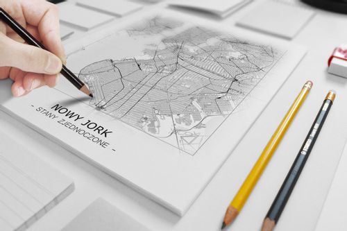 Kraków - Czarno-biała mapa 40x50 cm na Arena.pl