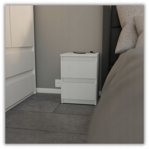 szafka nocna biała loft 30 cm, stolik nocny, nakastlik 2 szuflady na Arena.pl