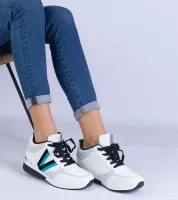 Białe sneakersy damskie na ukrytym koturnie Ninella 38