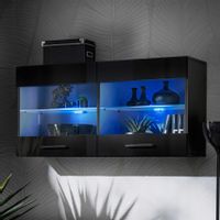 Pan Igiełka Witryna Wisząca LED Czarny Biały Dąb Wotan Loft Kompaktowa