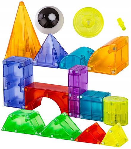 KLOCKI MAGNETYCZNE ŚWIECĄCE KONSTRUKCYJNE Kreatywne Edukacyjne 94 el 3D na Arena.pl