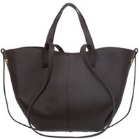 VERA PELLE torebka damska skórzana shopper mała rozpinana V695 c.brązowa